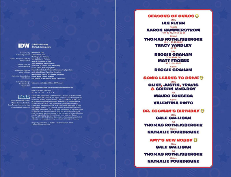 Sonic the Hedgehog: Seasons of Chaos US - Paperback / softback