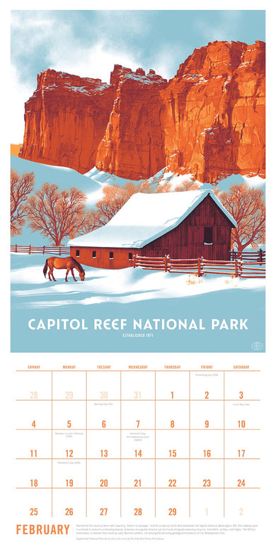2024 The Art of the National Parks Wall Calendar inside page 1