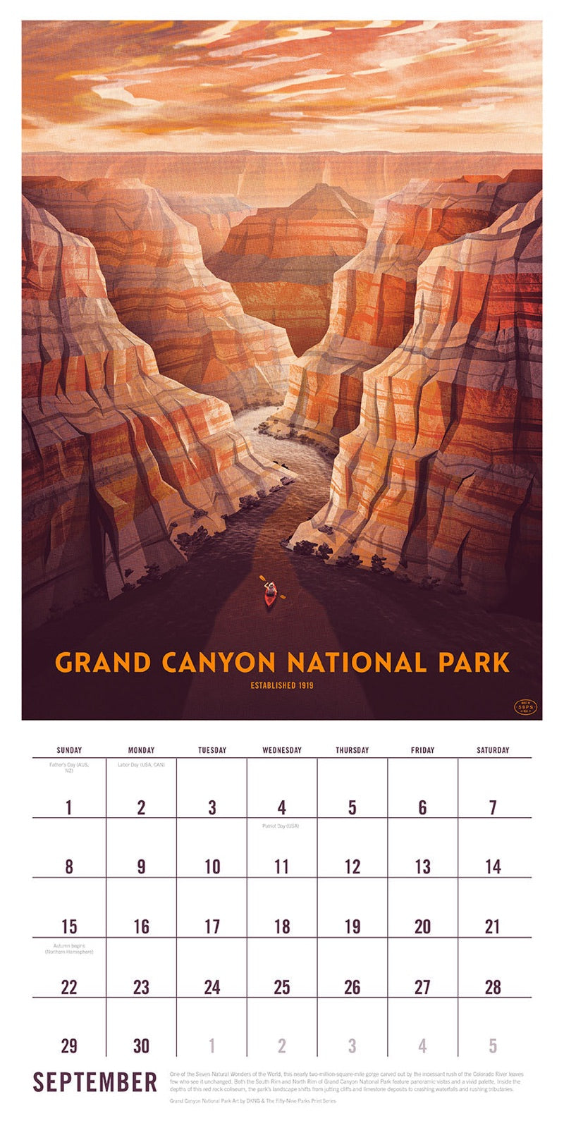 2024 The Art of the National Parks Wall Calendar inside page 2