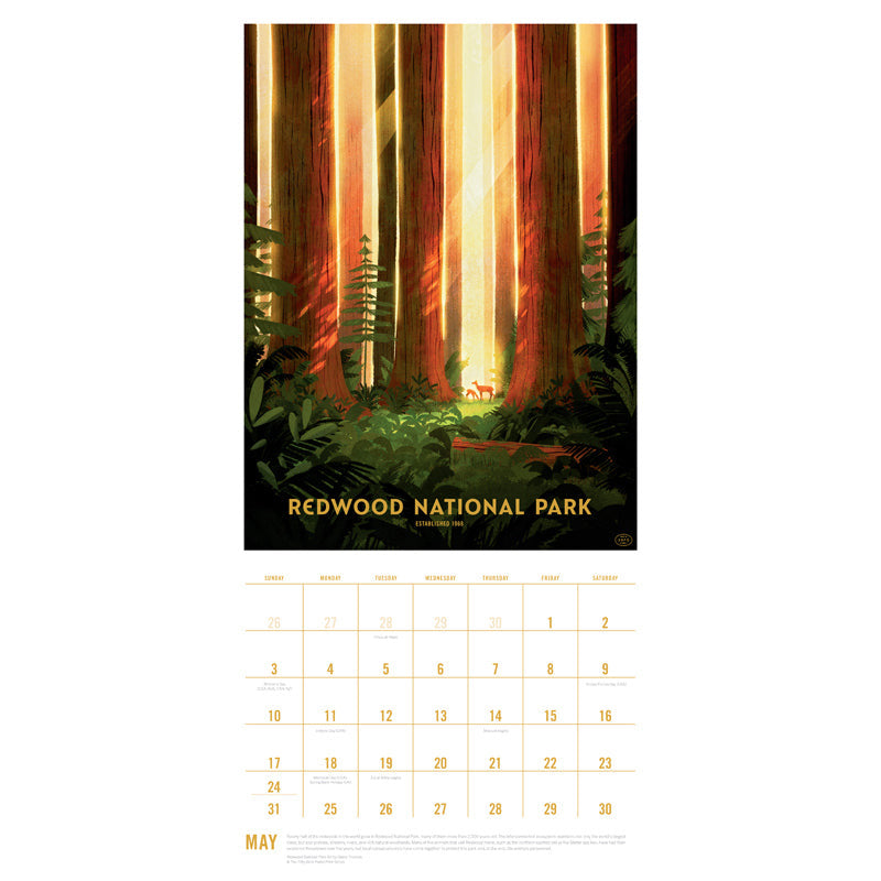 2026 The Art of the National Parks Wall Calendar inside page 2