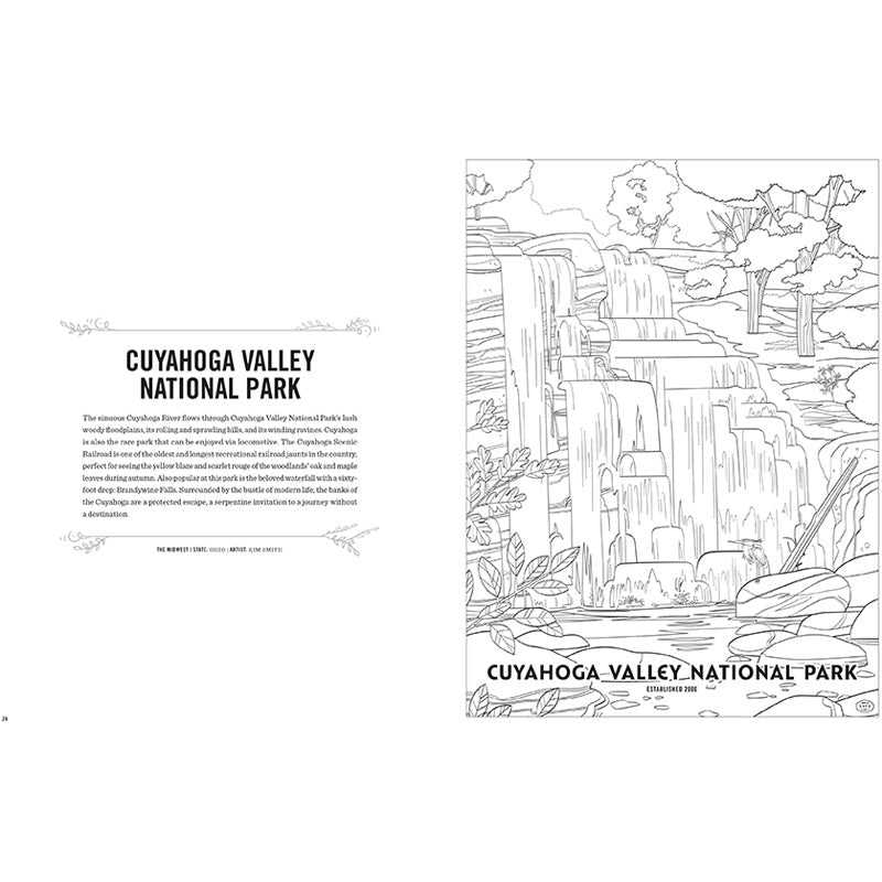 Art of the National Parks Coloring Book Kit inside page 2