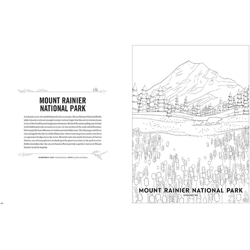 Art of the National Parks Coloring Book Kit inside page 6