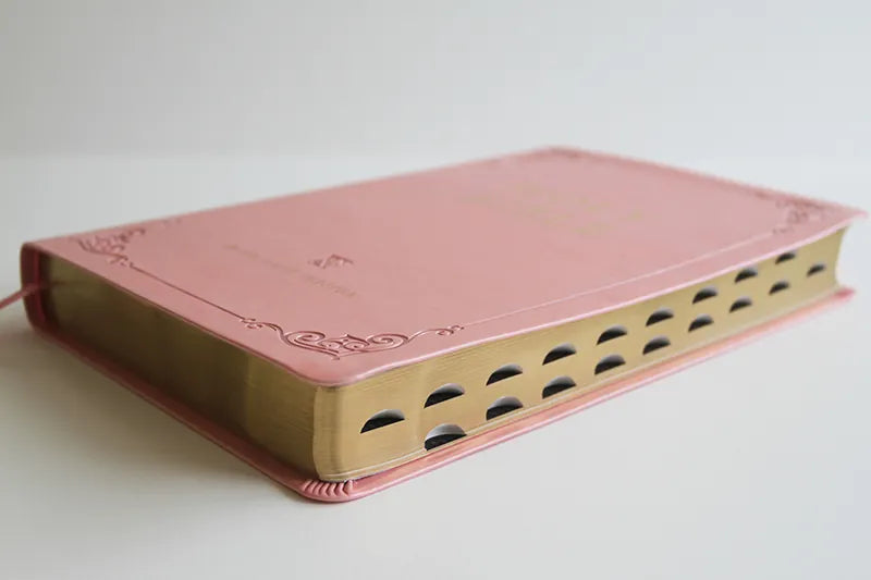 KJV Holy Bible, Giant Print Thinline Large format, Pink Premium Imitation Leather with Ribbon Marker, Red Letter, and Thumb Index US - Paperback / softback