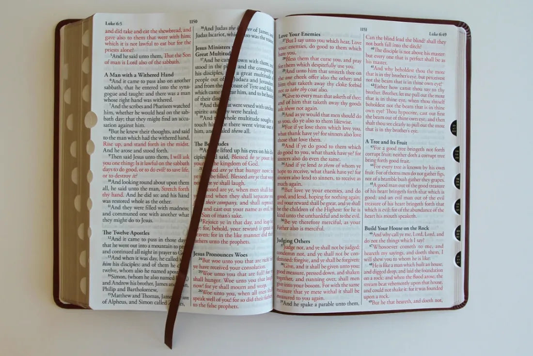 KJV Holy Bible, Giant Print Thinline Large format, Brown Premium Imitation Leather with Ribbon Marker, Red Letter, and Thumb Index US - Paperback / softback
