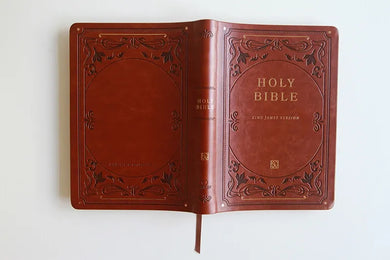 KJV Holy Bible, Giant Print Thinline Large format, Brown Premium Imitation Leather with Ribbon Marker, Red Letter, and Thumb Index US - Paperback / softback