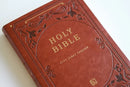 KJV Holy Bible, Giant Print Thinline Large format, Brown Premium Imitation Leather with Ribbon Marker, Red Letter, and Thumb Index US - Paperback / softback