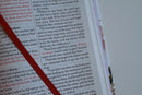 KJV Holy Bible, Large Print Medium Format, Pink Cloth Hardcover with Floral Design, Ribbon Marker, Red Letter US - Hardback