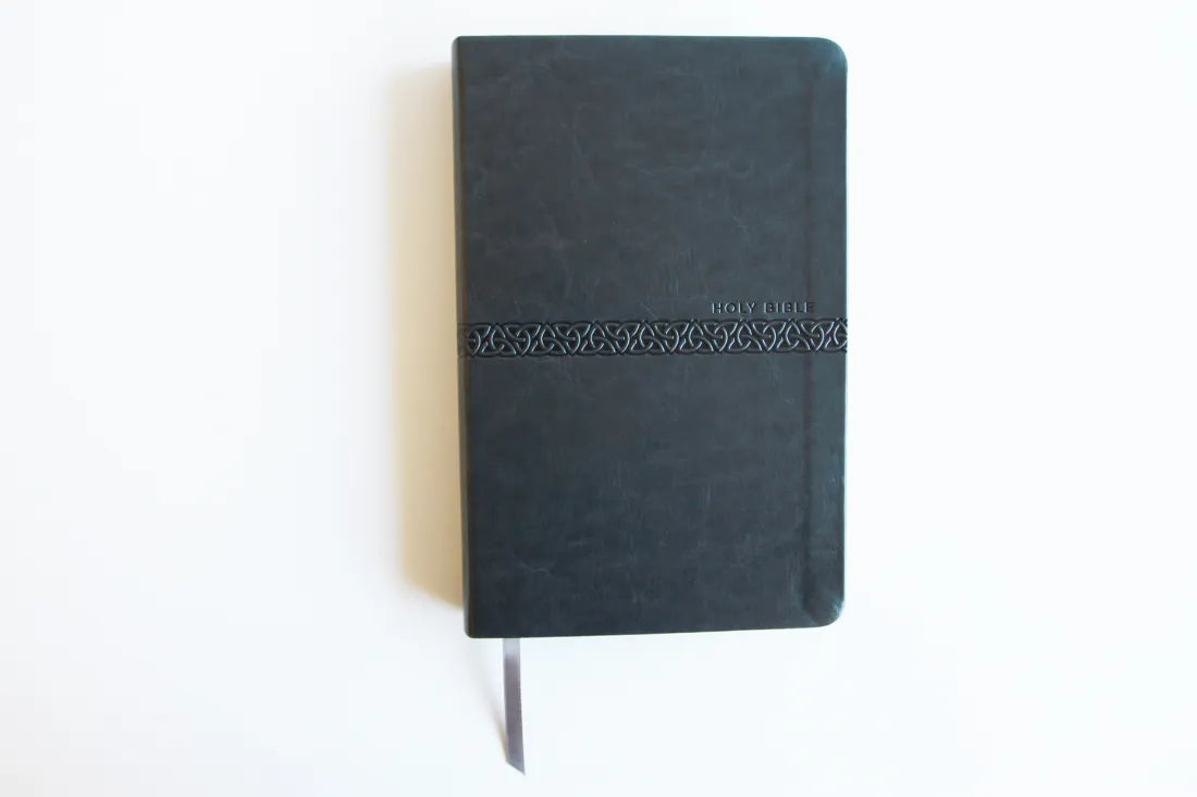 KJV Holy Bible, Large Print Medium format, Gray Faux Leather with Ribbon Marker, Red Letter, thumb Index US - Paperback / softback