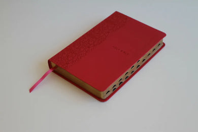 KJV Holy Bible, Large Print Medium format, Fuchsia Faux Leather w/Ribbon Marker, Red Letter, thumb Index US - Paperback / softback
