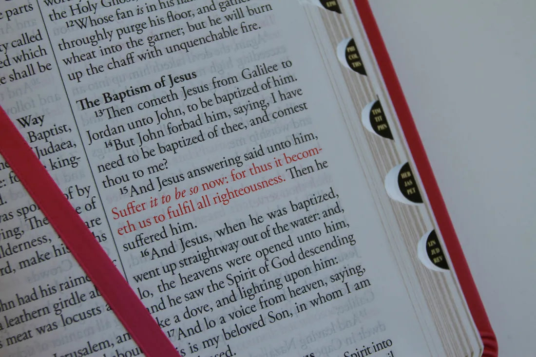 KJV Holy Bible, Large Print Medium format, Fuchsia Faux Leather w/Ribbon Marker, Red Letter, thumb Index US - Paperback / softback