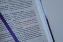 KJV Holy Bible, Large Print Medium Format, Purple Cloth Hardcover with Floral Design, Ribbon Marker, Red Letter US - Hardback