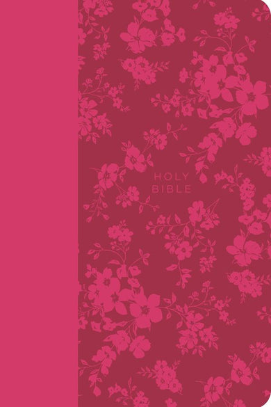 KJV Holy Bible, Large Print Handy Size, Fuchsia Premium Imitation Leather w/Ribbon Marker, Red Letter, Zipper US - Paperback / softback