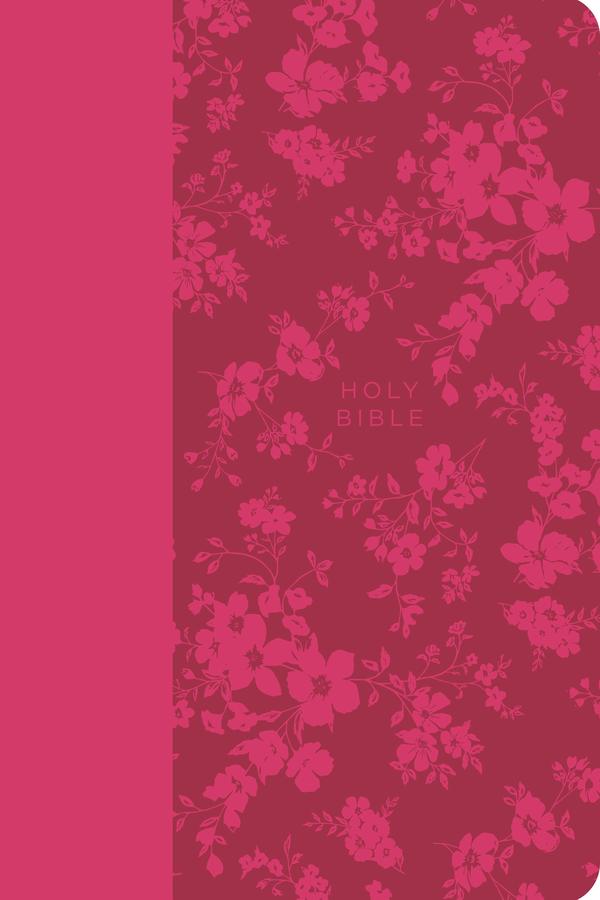 KJV Holy Bible, Large Print Handy Size, Fuchsia Premium Imitation Leather w/Ribbon Marker, Red Letter, Zipper US - Paperback / softback