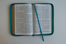 King James Version (KJV) Holy Bible Large Print, Handy Size, Aquamarine Premium Imitation Leather Cover with Zipper, Red Letter Edition, Ribbon Marker US - Paperback / softback