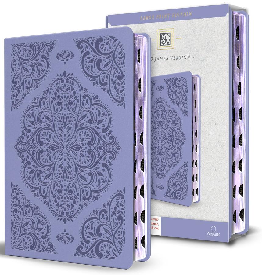 KJV Holy Bible, Large Print Medium format, Lavender Faux Leather w/Thumb Index and Ribbon Marker, Red Letter-Religion and beliefs-買書書 BuyBookBook