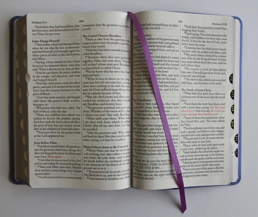 KJV Holy Bible, Large Print Medium Format, Lavender Faux Leather w/Thumb Index and Ribbon Marker, Red Letter US - Paperback / softback