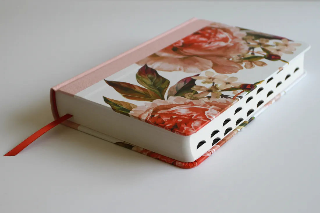 KJV Holy Bible, Large Print Medium Format, Pink Cloth Hardcover w/Thumb Index and Ribbon Marker, Red Letter US - Hardback