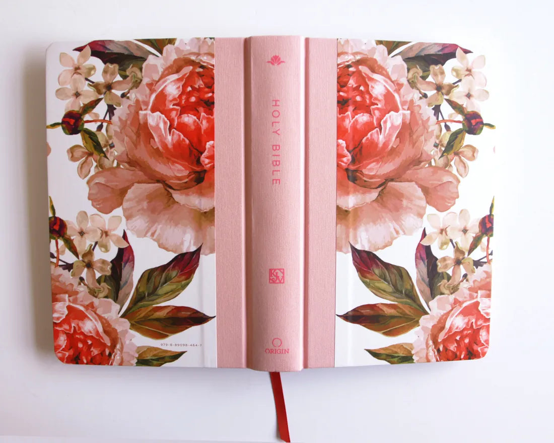KJV Holy Bible, Large Print Medium Format, Pink Cloth Hardcover w/Thumb Index and Ribbon Marker, Red Letter US - Hardback