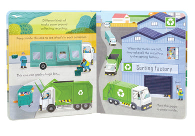 Peep Inside How a Recycling Truck Works interior 1 (ISBN 9781474986083) [onix-asset:2f8367343d028d65692bbcc3fca844b6258cda900630bc918b455f8f8227f707]