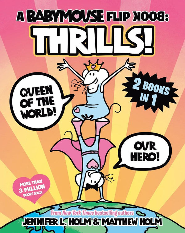 A Babymouse Flip Book: THRILLS! (Queen of the World + Our Hero)-Graphic novels/ Comic books/ Manga/ Cartoons-買書書 BuyBookBook