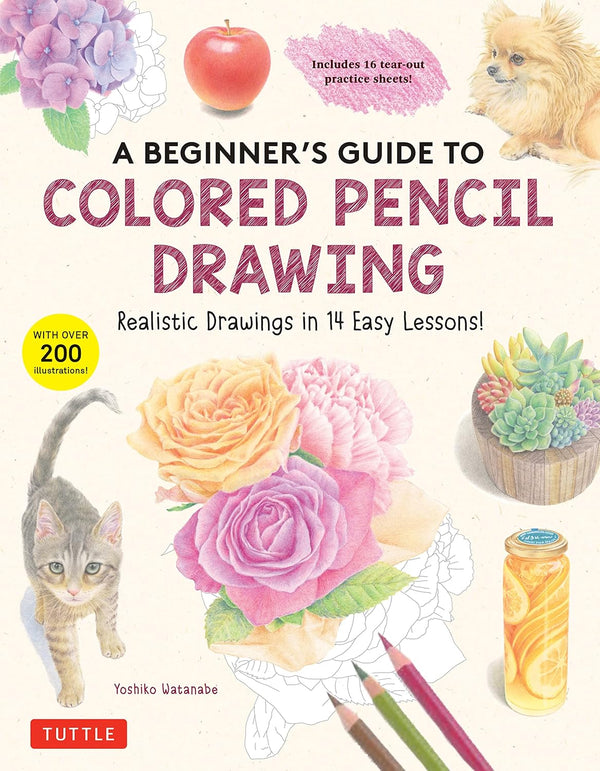 A Beginner's Guide to Colored Pencil Drawing: Realistic Drawings in 14 Easy Lessons! (Yoshiko Watanabe)-Children’s / Teenage general interest: Art/ music/ drama and film-買書書 BuyBookBook