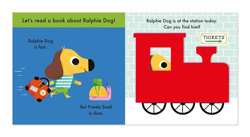 A Book About Ralphie Dog at the Station (Board Book) Nosy Crow