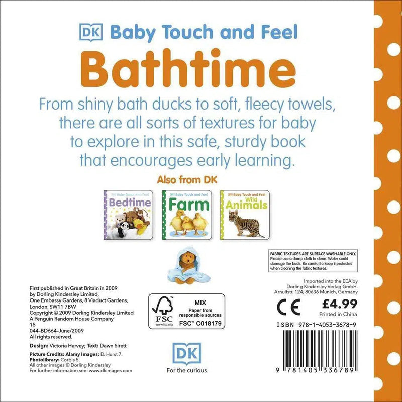 Baby Touch and Feel Bathtime (Board book) DK UK