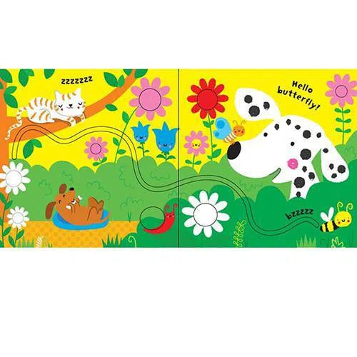 Baby's Very First Touchy-Feely Fingertrail Play book Cats and Dogs Usborne