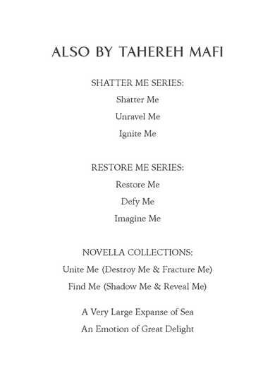 Believe Me (Shatter Me) (Tahereh Mafi)-Fiction: 奇幻魔法 Fantasy & Magical-買書書 BuyBookBook