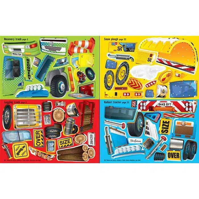 Build your own trucks sticker book Usborne