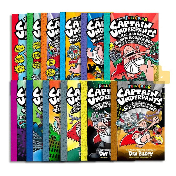 Captain Underpants Full Color (正版) Bundle (Paperback) (Dav Pilkey)-Fiction: 幽默搞笑 Humorous-買書書 BuyBookBook