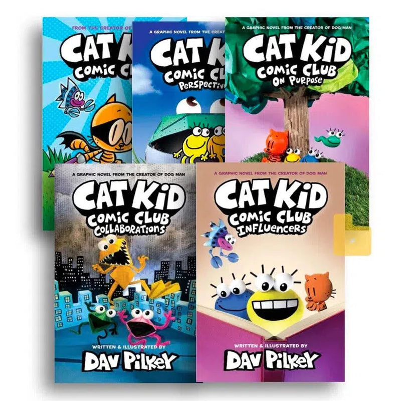 Cat Kid Comic Club (正版) Bundle (Dav Pilkey)-Fiction: 幽默搞笑 Humorous-買書書 BuyBookBook