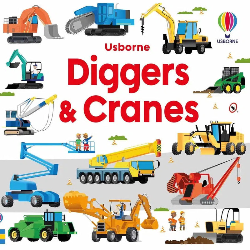 Diggers and Cranes (Usborne Book and Jigsaw) (49 pcs)-Activity: 拼砌玩具 Jigsaw & Toy-買書書 BuyBookBook