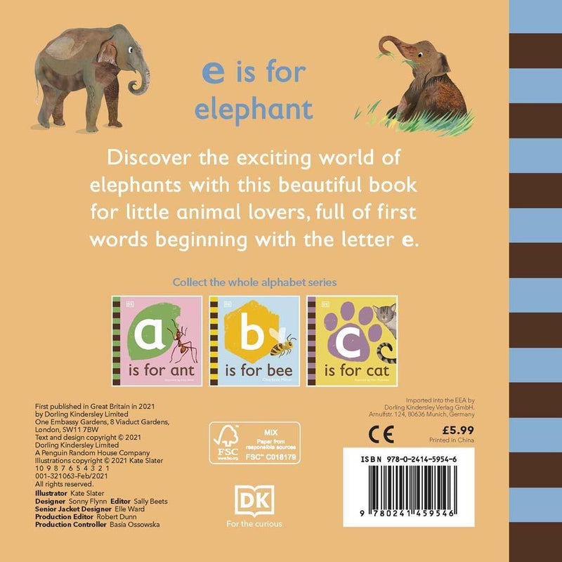 E is for Elephant (Board book) DK UK