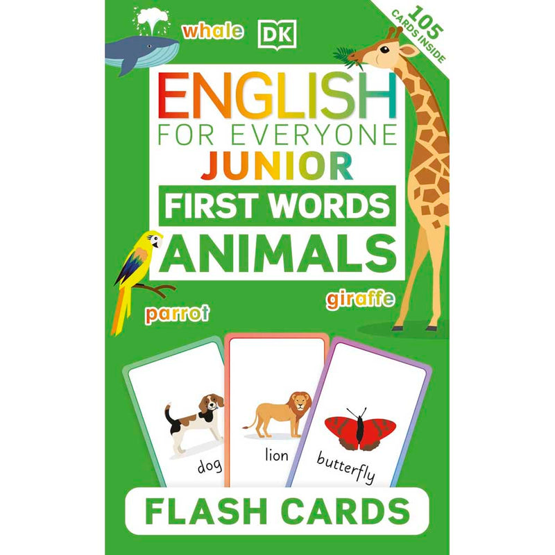 English for Everyone Junior First Words Animals Flash Cards-Children’s / Teenage reference material-買書書 BuyBookBook