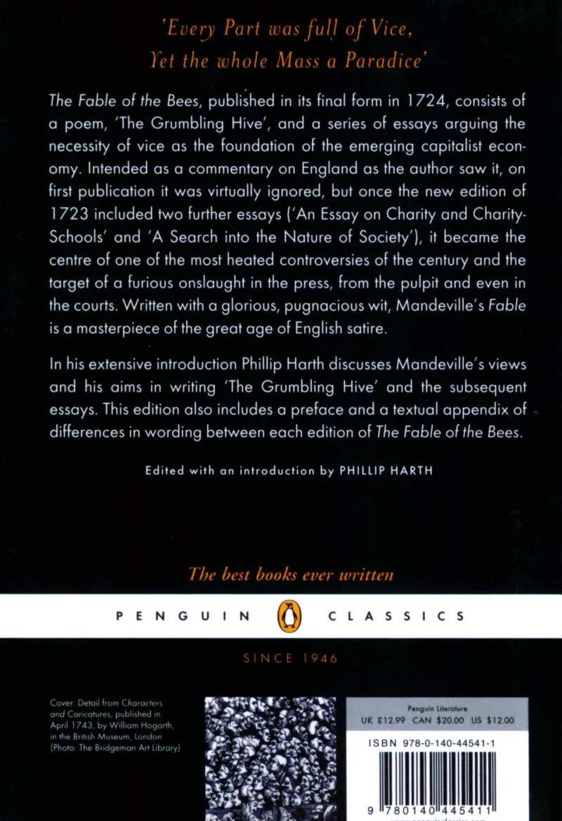Fable of the Bees, The (Penguin Classics) (Bernard Mandeville)-Nonfiction: 政治經濟 Politics & Economics-買書書 BuyBookBook