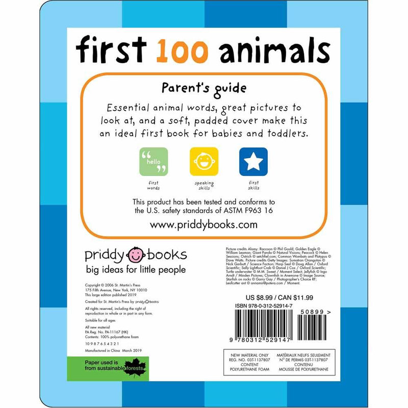 First 100 Animals Padded (Big Size)(Board Book) Priddy