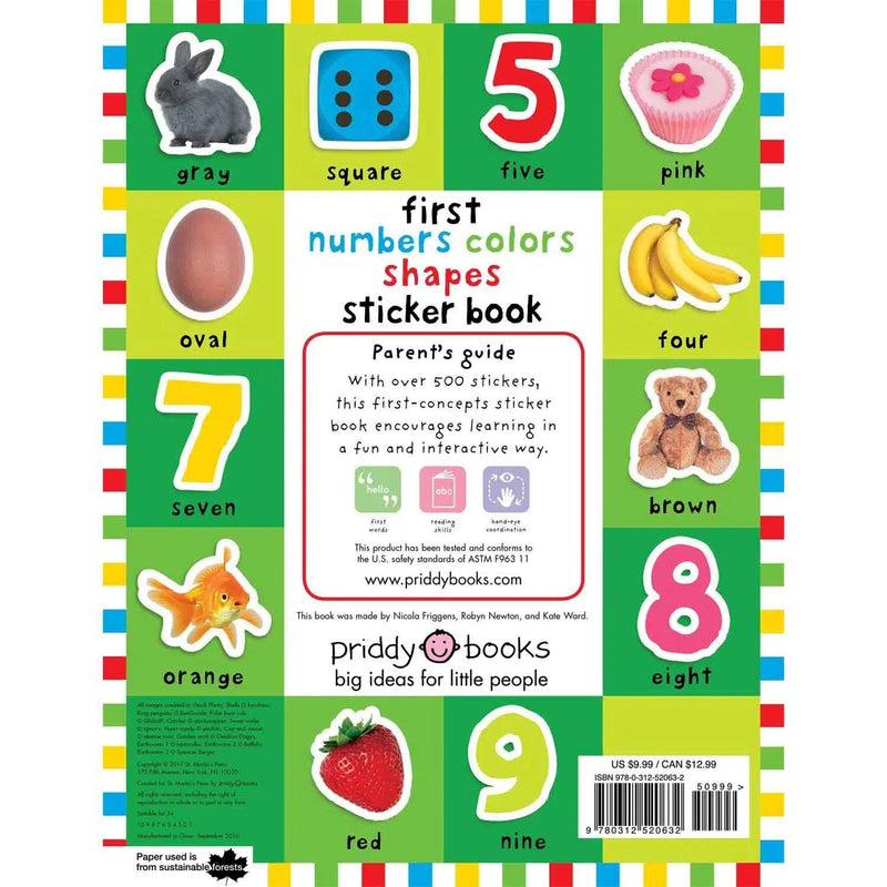 First Numbers, Colors, Shapes Sticker Book (Paperback) Priddy