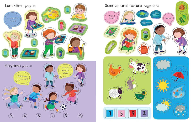 First Sticker Book Starting School (Usborne) (Holly Bathie)-Activity: 繪畫貼紙 Drawing & Sticker-買書書 BuyBookBook