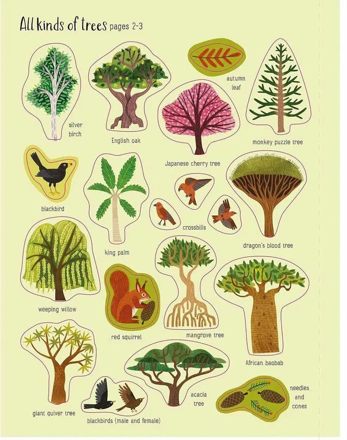 First Sticker Book Trees (Usborne) (Jane Bingham)-Activity: 繪畫貼紙 Drawing & Sticker-買書書 BuyBookBook