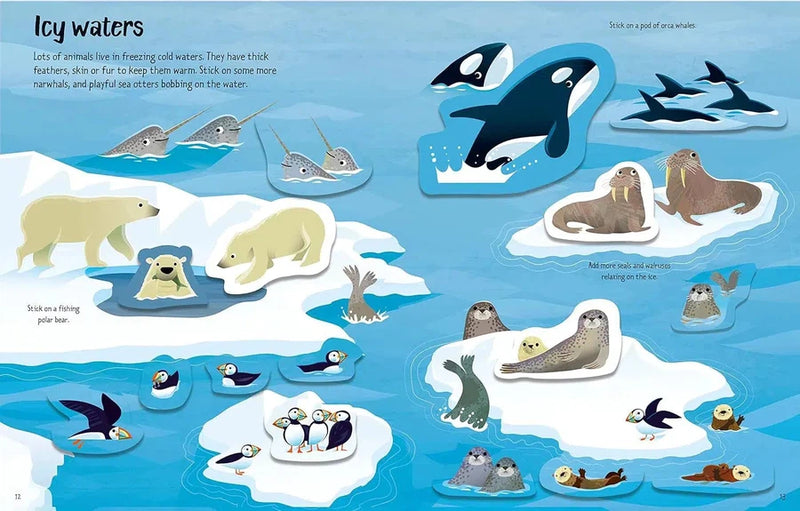 First Sticker Book Wild Animals (Usborne) (Holly Bathie)-Activity: 繪畫貼紙 Drawing & Sticker-買書書 BuyBookBook