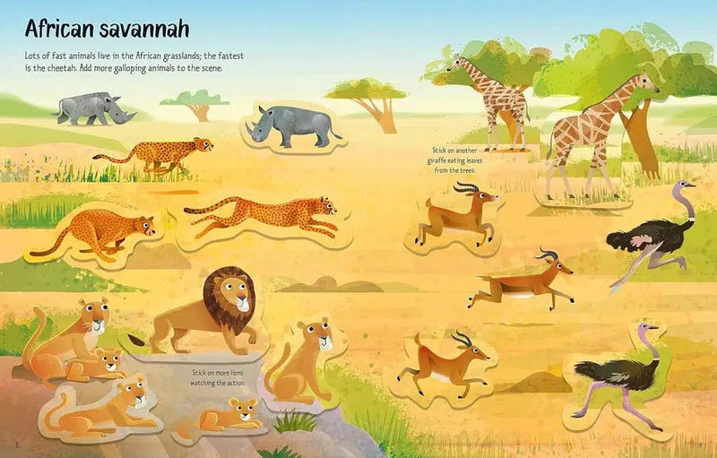 First Sticker Book Wild Animals (Usborne) (Holly Bathie)-Activity: 繪畫貼紙 Drawing & Sticker-買書書 BuyBookBook