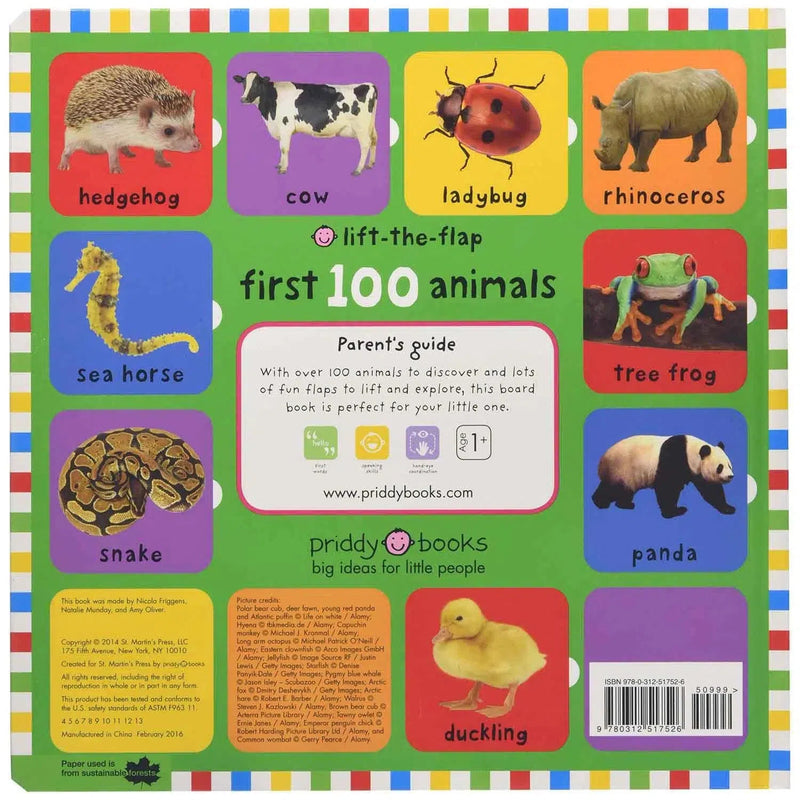 First 100 Lift-the-Flap - Animals  (Board Book) Priddy