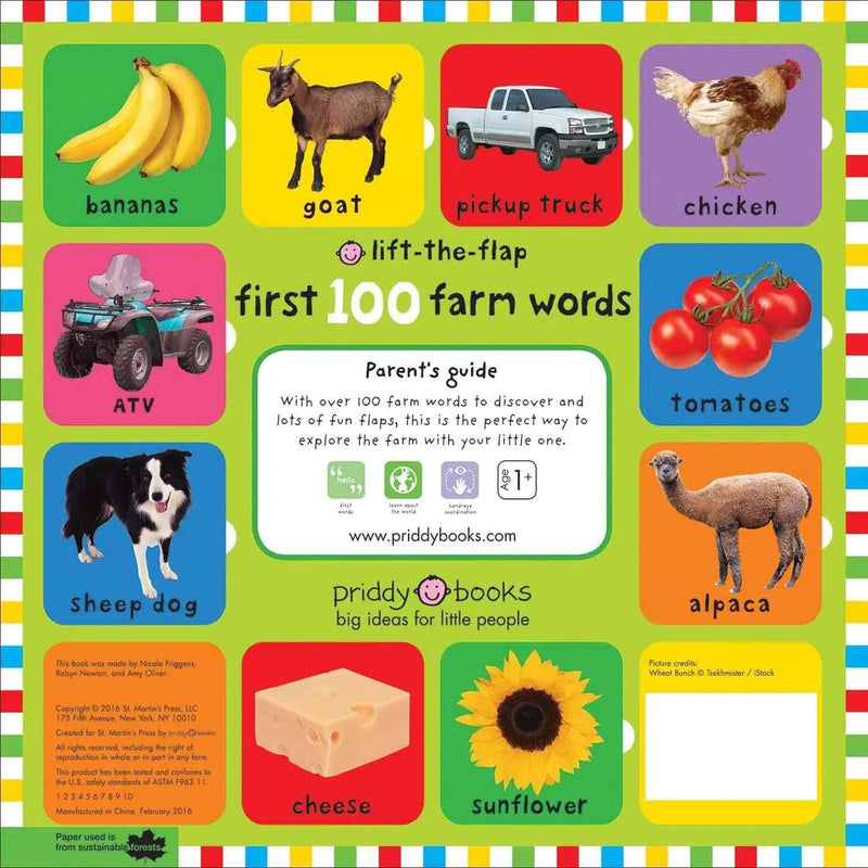 First 100 Lift-the-Flap - Farm Words  (Board Book) Priddy