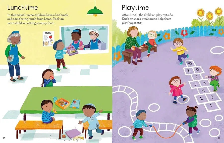 First Sticker Book Starting School (Usborne) (Holly Bathie)-Activity: 繪畫貼紙 Drawing & Sticker-買書書 BuyBookBook