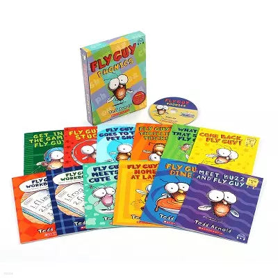 Fly Guy Phonics Collection (12 Books + 1 CD) (Tedd Arnold)-Nonfiction: 學前基礎 Preschool Basics-買書書 BuyBookBook