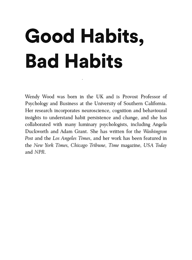 Good Habits, Bad Habits: The Science of Making Positive Changes That Stick (Wendy Wood)-Nonfiction: 科學科技 Science & Technology-買書書 BuyBookBook