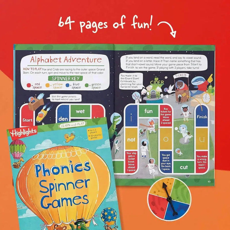 Highlights Learn-and-Play Phonics Spinner Games-Children’s Educational: Language/ literature/ literacy-買書書 BuyBookBook