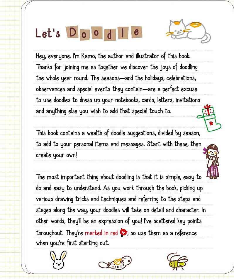 How to Doodle Year-Round (Kamo)-Activity: 繪畫貼紙 Drawing & Sticker-買書書 BuyBookBook