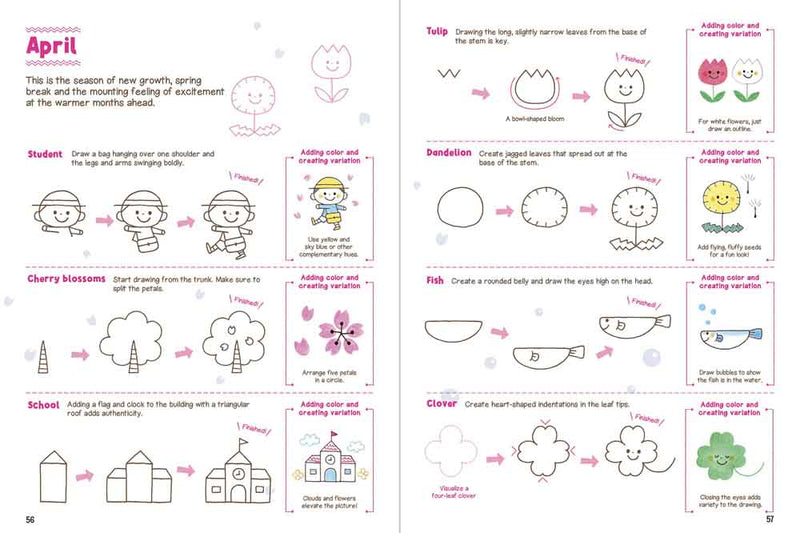 How to Draw Cute Doodles and Illustrations-Activity: 繪畫貼紙 Drawing & Sticker-買書書 BuyBookBook